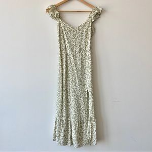 Reformation Women’s Green Floral Dress - Size 4